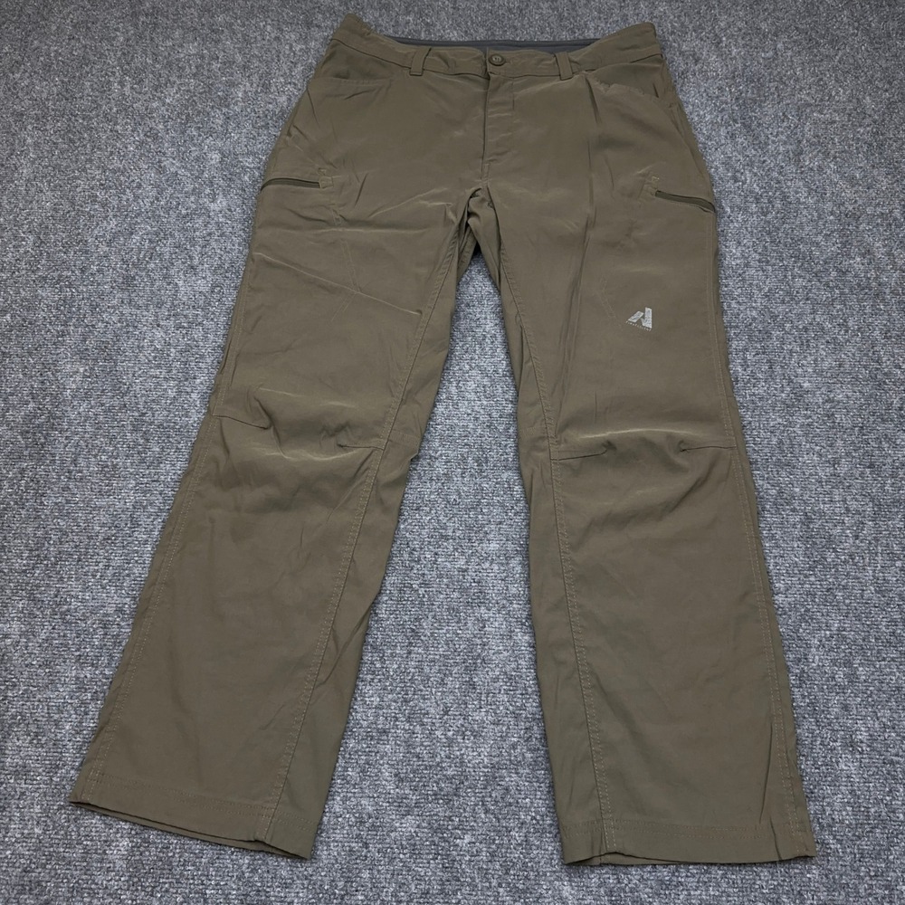 Eddie Bauer First Ascent Guide Pro Pant Men 35x30 FITS 33x29 Olive Stretch Cargo